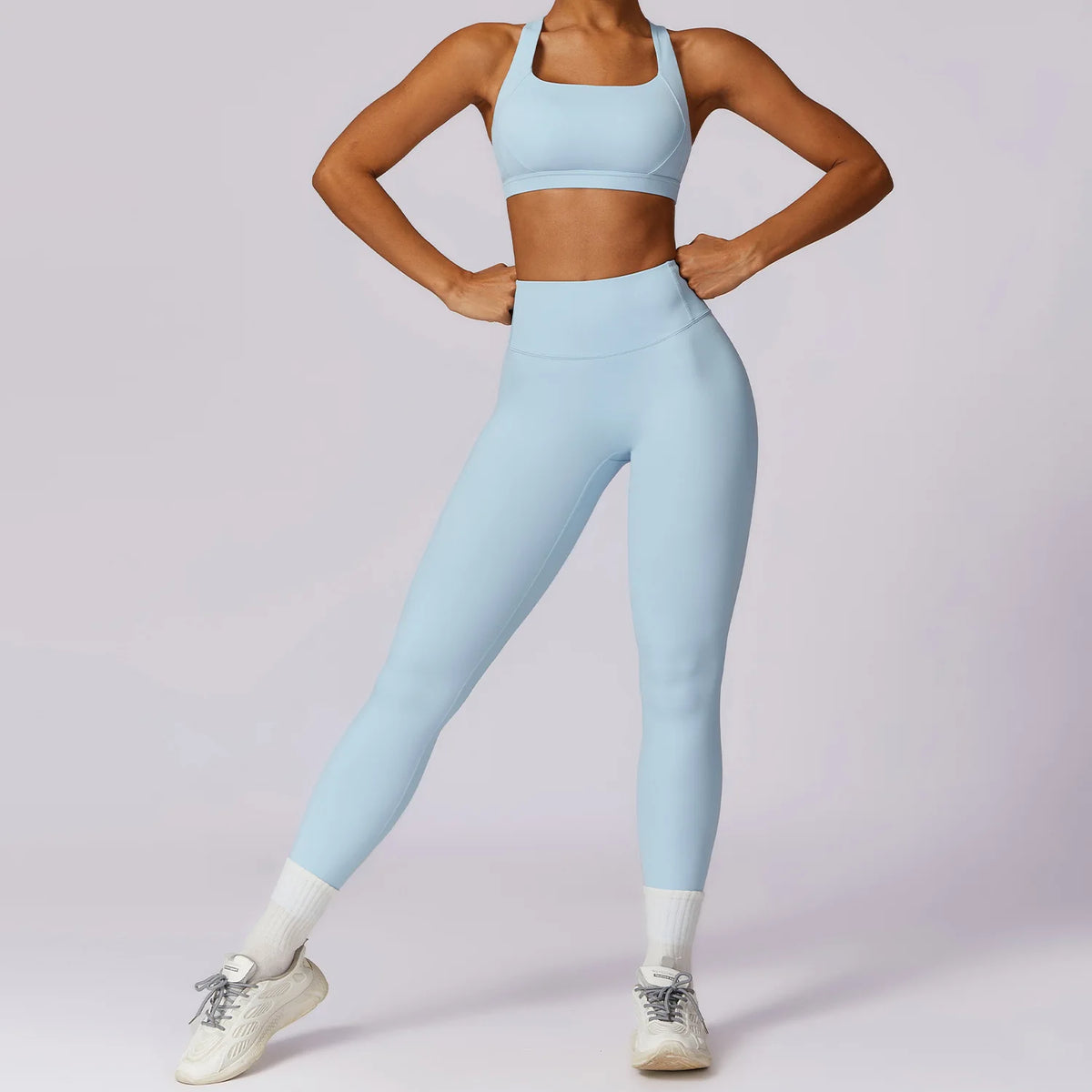 Women's 2-Piece Yoga Set – High Waist Sports Bra & Shorts or Leggings | Quick-Dry Gym Fitness Set