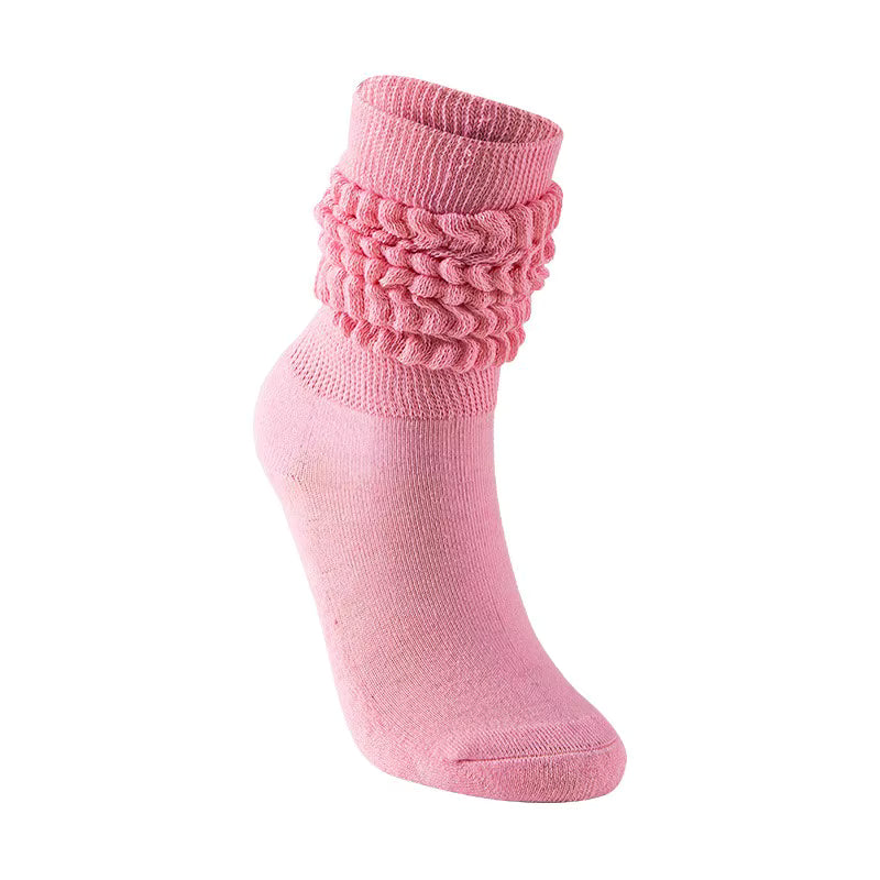 Women's Crew Socks – Scrunch & Slouch Style with Grip | One Size