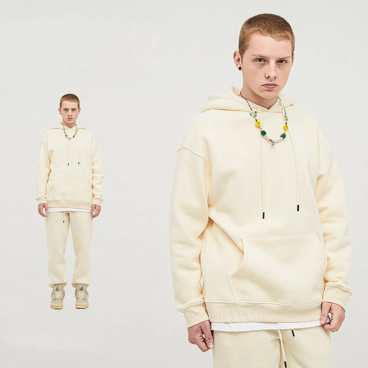 345 GSM Cotton-Blend Heavyweight Oversize Tracksuit Set - Hoodie & Sweatpants