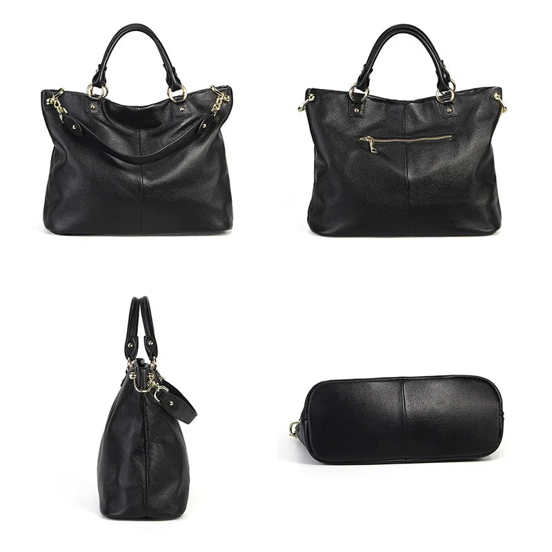 Leather Shoulder Tote Bag – Big Capacity Luxury Ladies Handbag