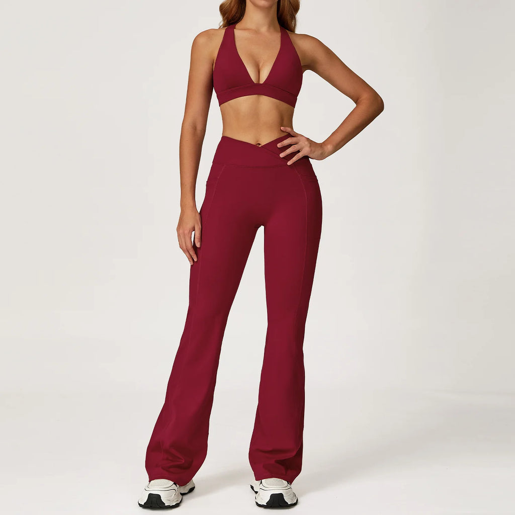 Women's Sports Bra & High Waist Gym Set | Shorts, Leggings or Flare