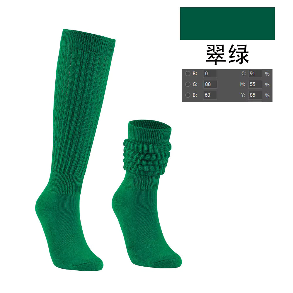 Women's Crew Socks – Scrunch & Slouch Style with Grip | One Size