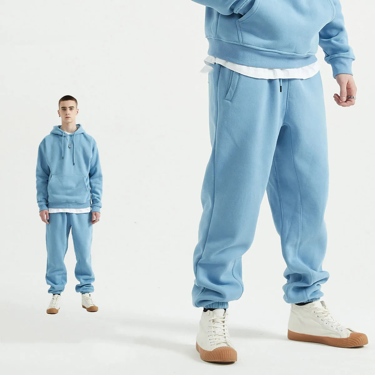 345 GSM Cotton-Blend Heavyweight Oversize Tracksuit Set - Hoodie & Sweatpants