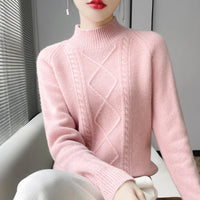 Women's Thick Wool Knit Sweater | Warm Winter Round-Neck Pullover