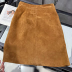Women's Genuine Suede Leather Pencil Skirt | Windia