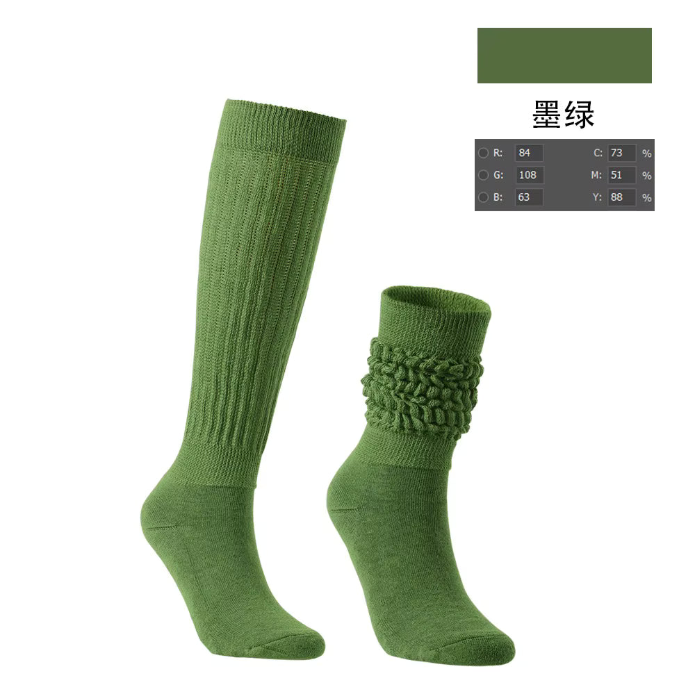 Women's Crew Socks – Scrunch & Slouch Style with Grip | One Size