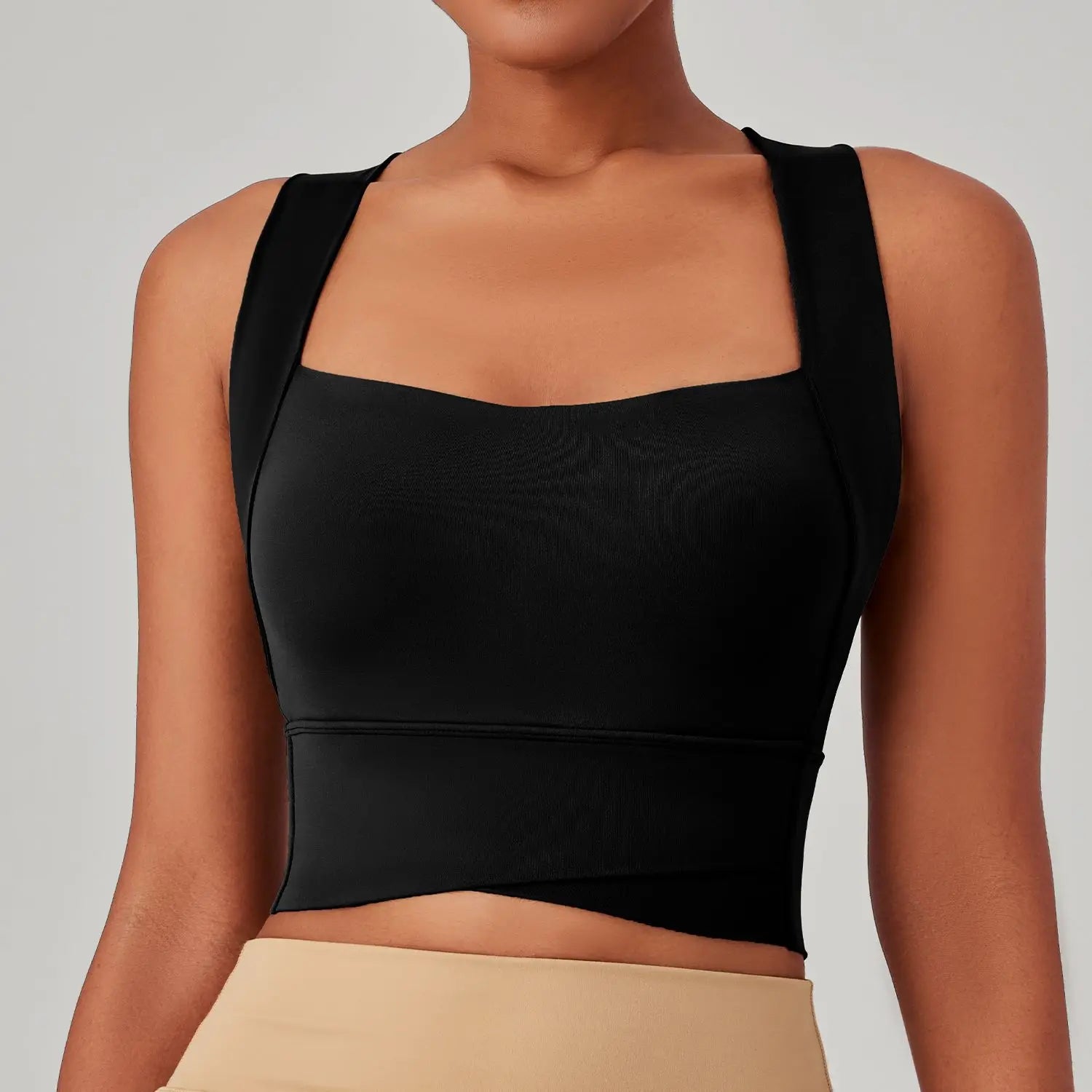 Women's Cross Back High Support Sports Bra – Shockproof Fitness & Yoga Bra Top