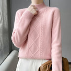 Women's Thick Wool Knit Sweater | Warm Winter Round-Neck Pullover