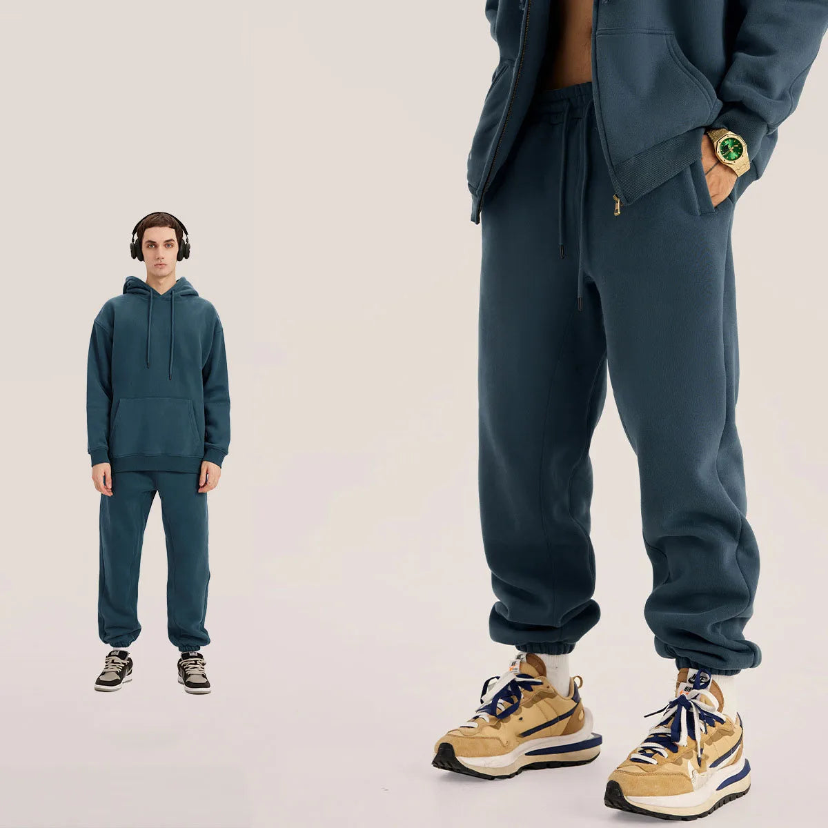 345 GSM Cotton-Blend Heavyweight Oversize Tracksuit Set - Hoodie & Sweatpants