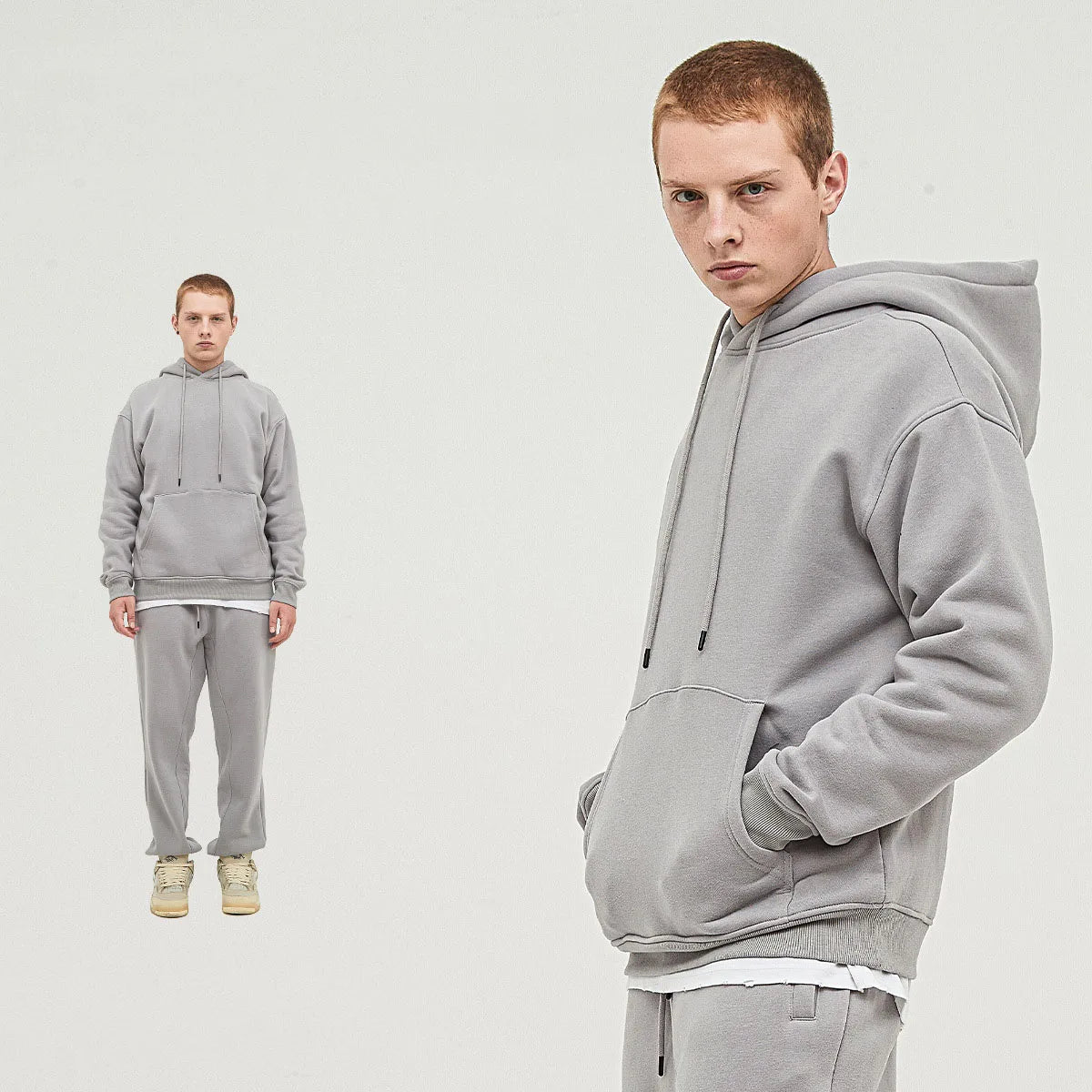 345 GSM Cotton-Blend Heavyweight Oversize Tracksuit Set - Hoodie & Sweatpants
