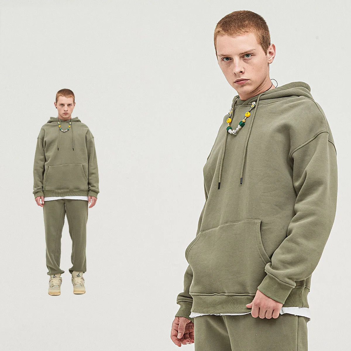 345 GSM Cotton-Blend Heavyweight Oversize Tracksuit Set - Hoodie & Sweatpants