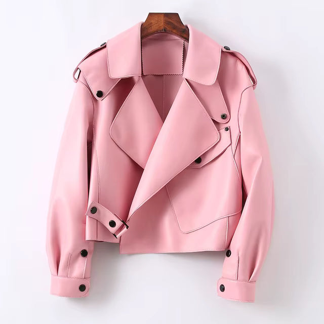 Women's  Leather Bomber Jacket