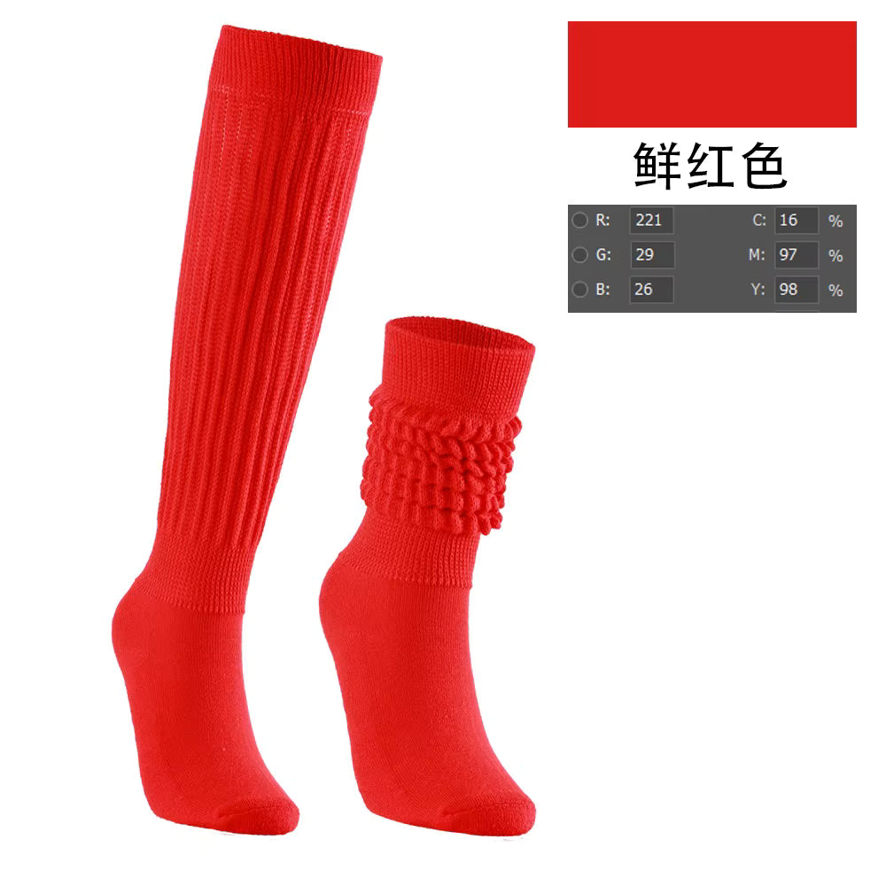 Women's Crew Socks – Scrunch & Slouch Style with Grip | One Size