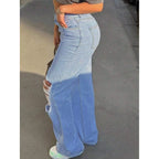 Women's High-Waist Ripped Straight-Leg Jeans