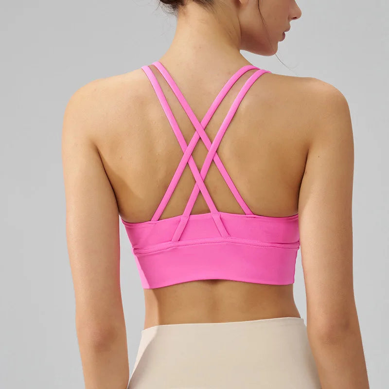 Women's Sports Bra – Padded Wireless High Support Yoga Gym Bra