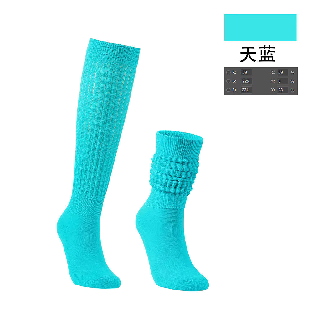 Women's Crew Socks – Scrunch & Slouch Style with Grip | One Size