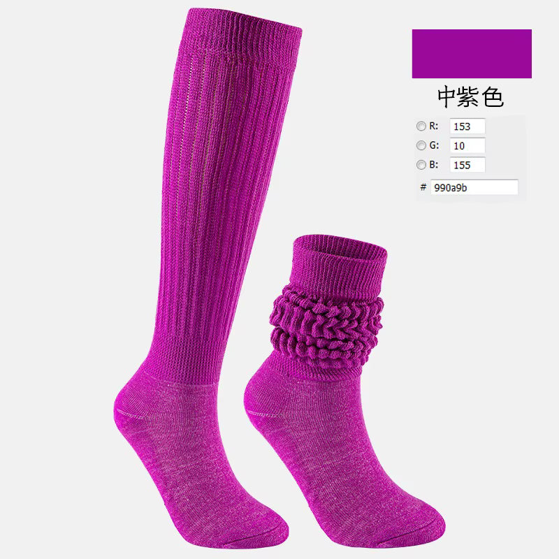 Women's Crew Socks – Scrunch & Slouch Style with Grip | One Size