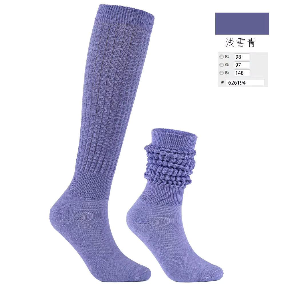 Women's Crew Socks – Scrunch & Slouch Style with Grip | One Size
