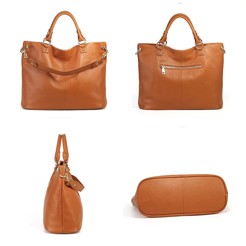 Leather Shoulder Tote Bag – Big Capacity Luxury Ladies Handbag