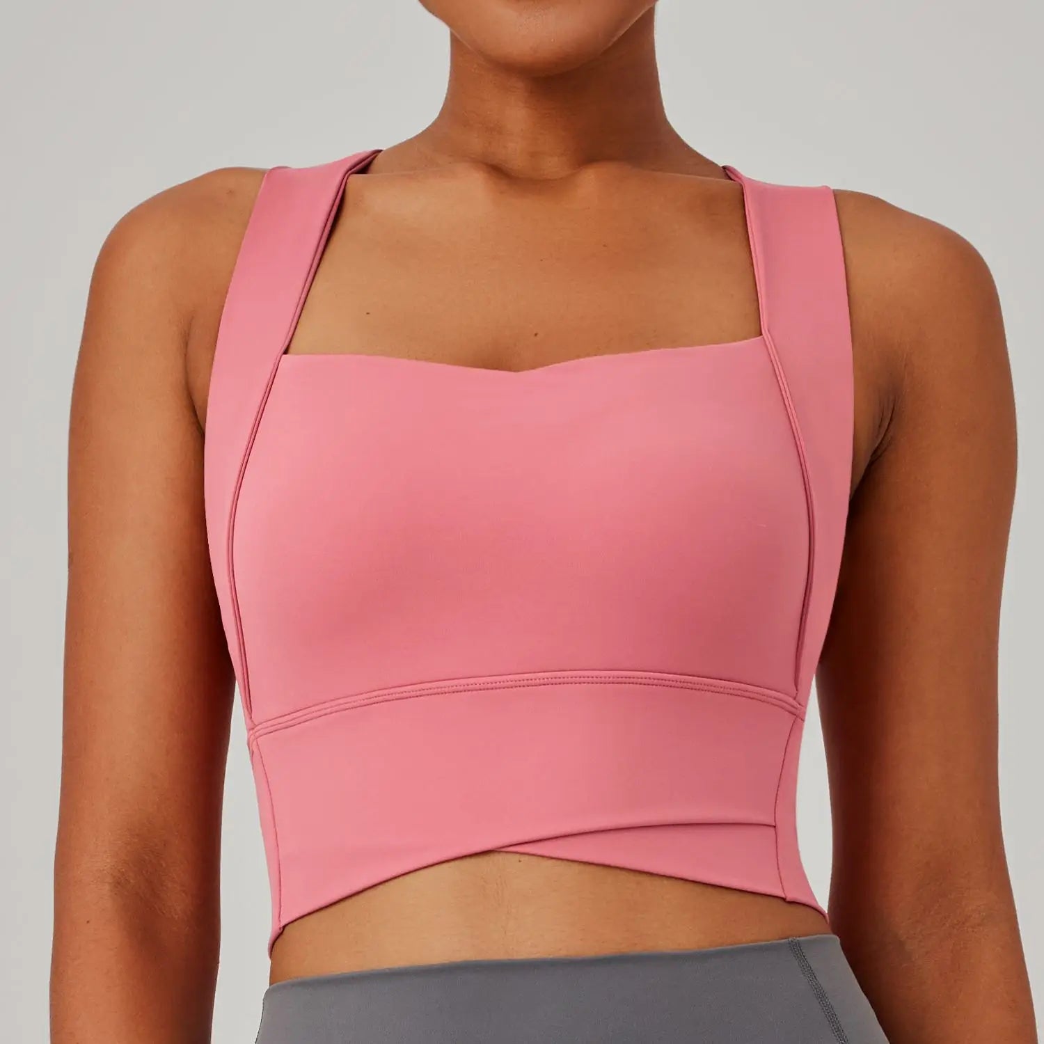 Women's Cross Back High Support Sports Bra – Shockproof Fitness & Yoga Bra Top