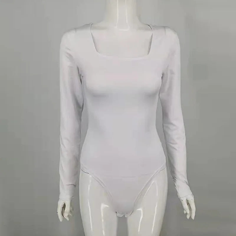 Women's Long-Sleeve Square-Neck Bodysuit