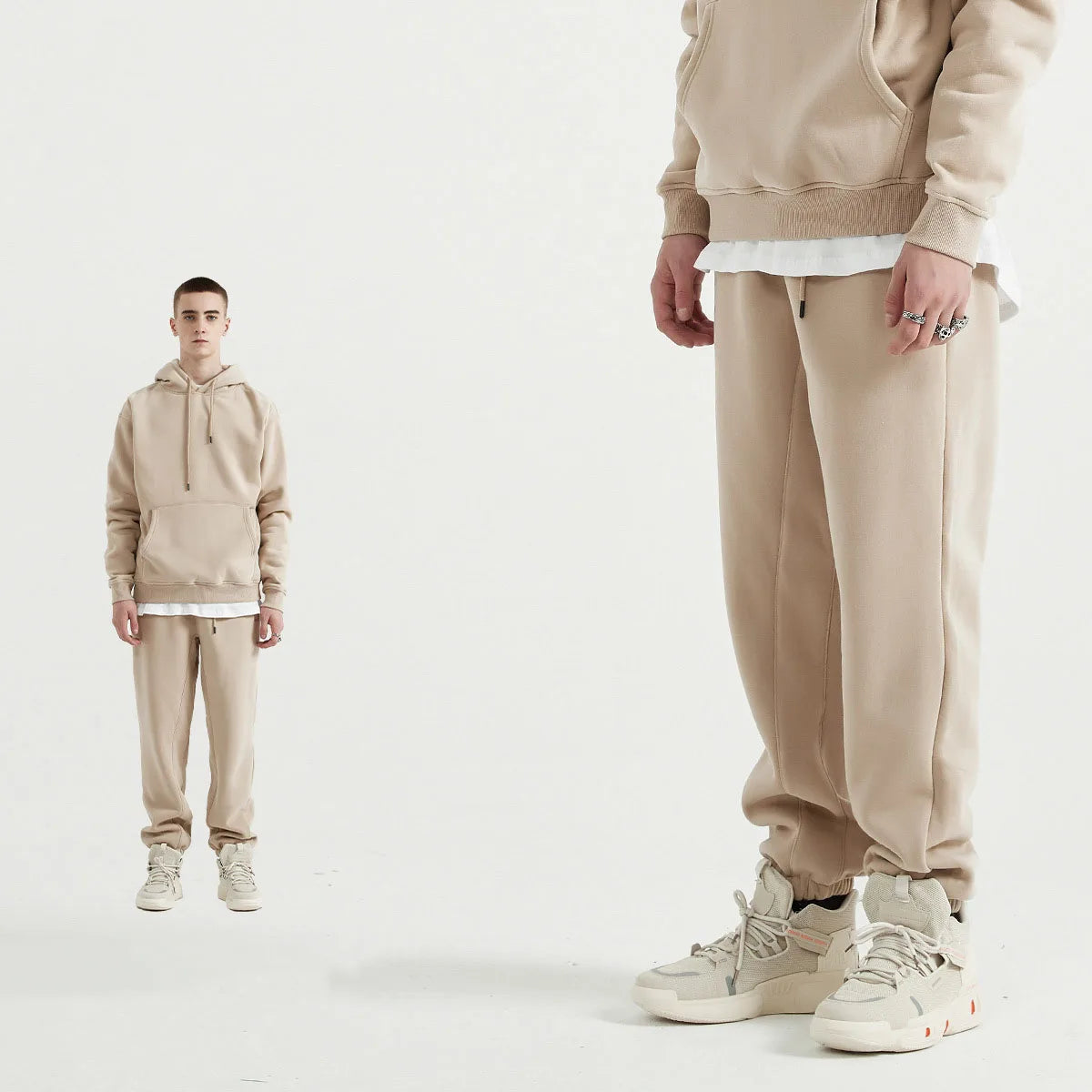 345 GSM Cotton-Blend Heavyweight Oversize Tracksuit Set - Hoodie & Sweatpants