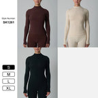 Women's Cotton-Spandex Long-Sleeve Fitted Tee