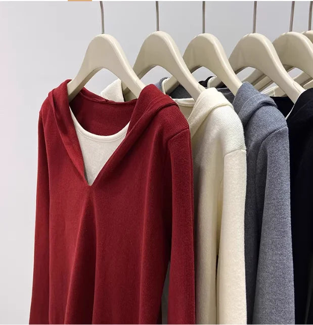 Women's Solid Colour Long-Sleeve Casual T-Shirt