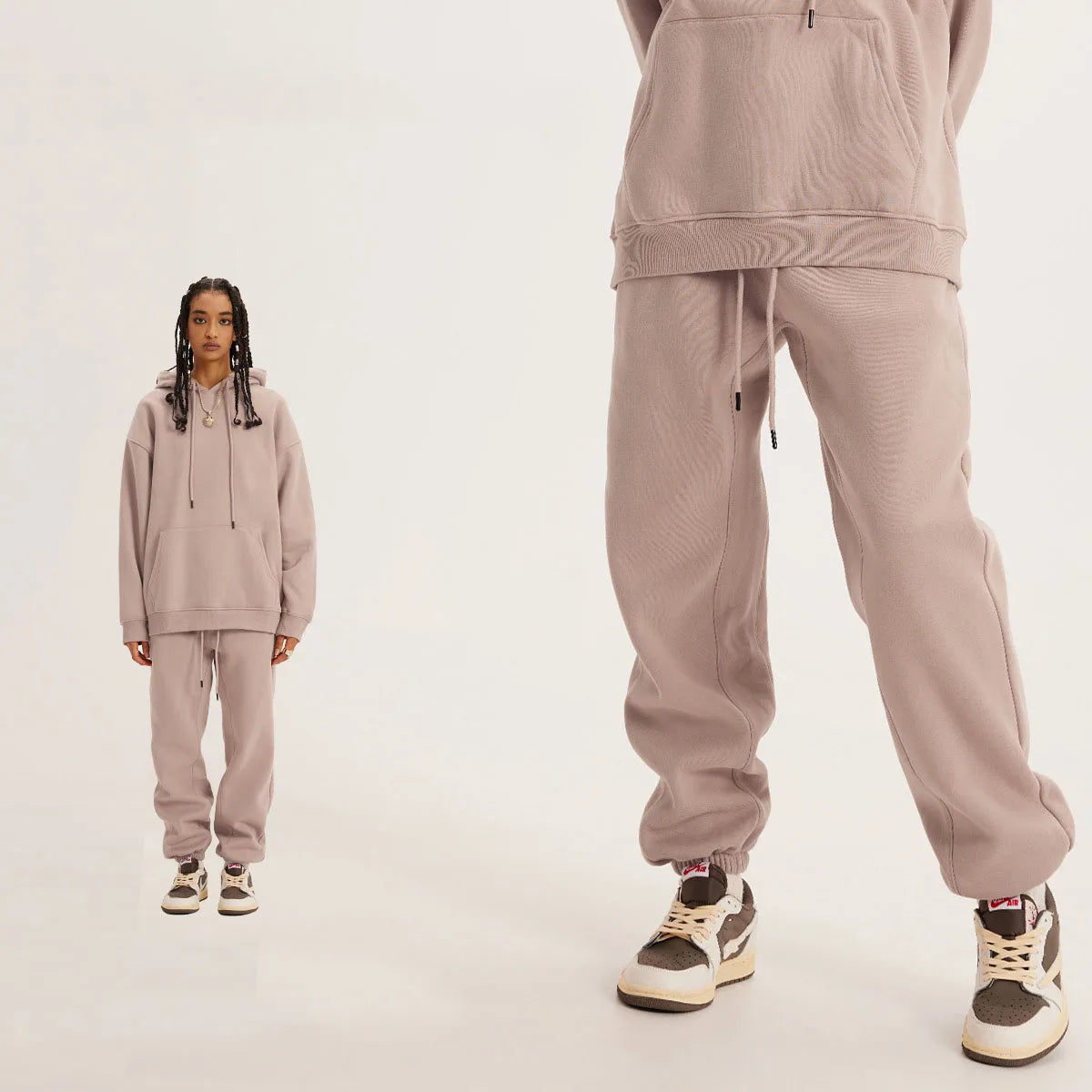 345 GSM Cotton-Blend Heavyweight Oversize Tracksuit Set - Hoodie & Sweatpants