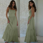 Women's Cotton Sleeveless Maxi Dress | Bohemian Beach Vacation Dress