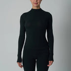 Women's Cotton-Spandex Long-Sleeve Fitted Tee