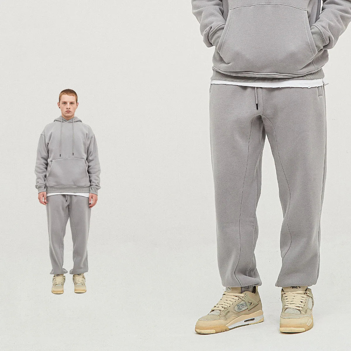 345 GSM Cotton-Blend Heavyweight Oversize Tracksuit Set - Hoodie & Sweatpants