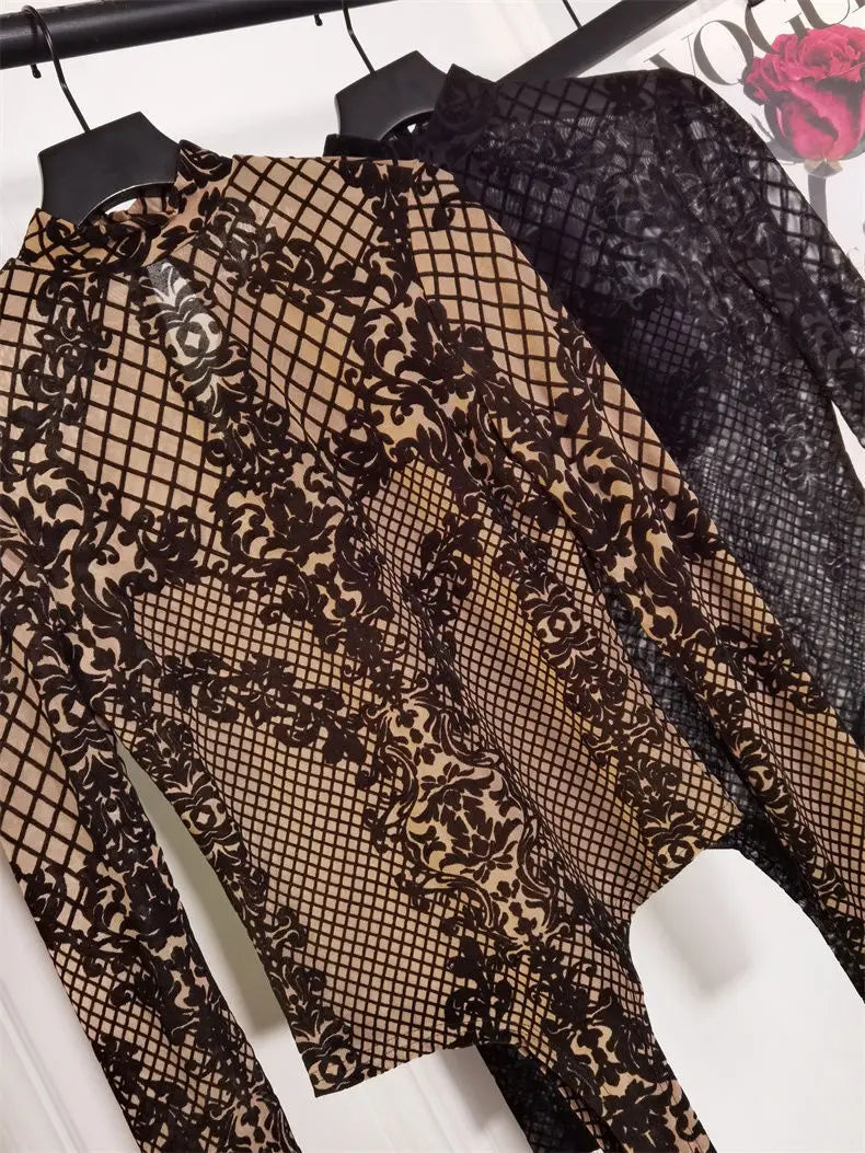 Women's Lace Mesh Jumpsuit