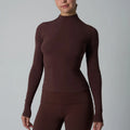 Women's Cotton-Spandex Long-Sleeve Fitted Tee