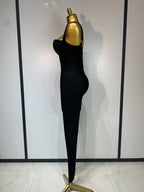 Women's Black Rhinestone V-Neck Jumpsuit | Windia