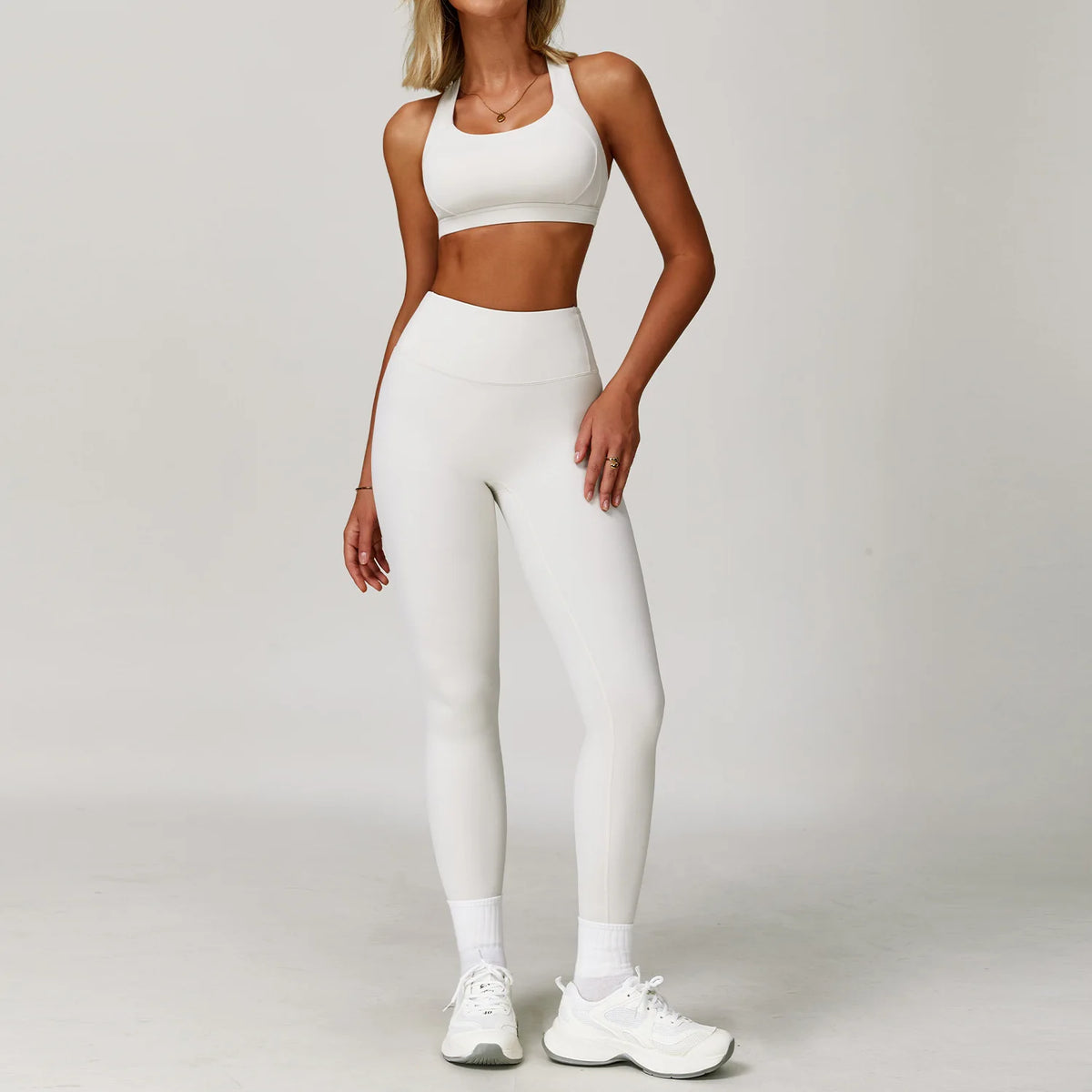 Women's 2-Piece Yoga Set – High Waist Sports Bra & Shorts or Leggings | Quick-Dry Gym Fitness Set