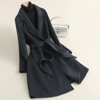 Women's Cashmere Wool Coat | Elegant Long Double-Sided Spring Coat