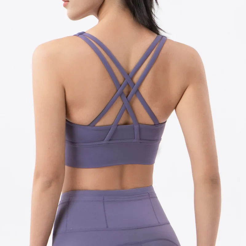 Women's Sports Bra – Padded Wireless High Support Yoga Gym Bra