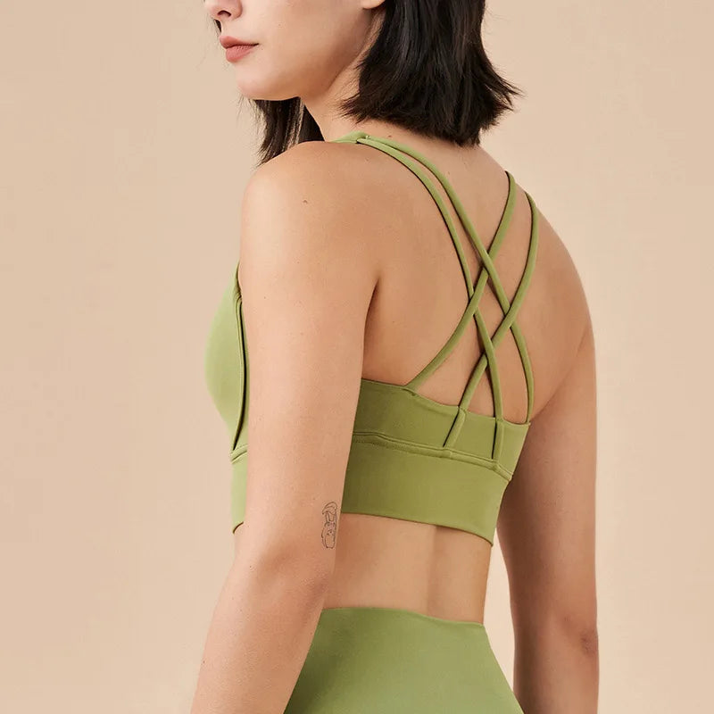 Women's Sports Bra – Padded Wireless High Support Yoga Gym Bra
