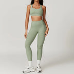 Women's 2-Piece Yoga Set – High Waist Sports Bra & Shorts or Leggings | Quick-Dry Gym Fitness Set