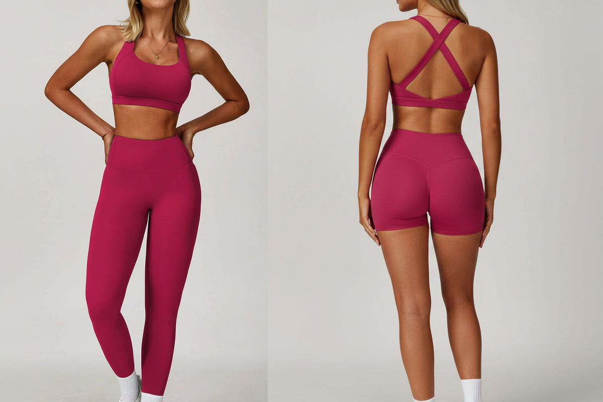 Women's 2-Piece Yoga Set – High Waist Sports Bra & Shorts or Leggings | Quick-Dry Gym Fitness Set