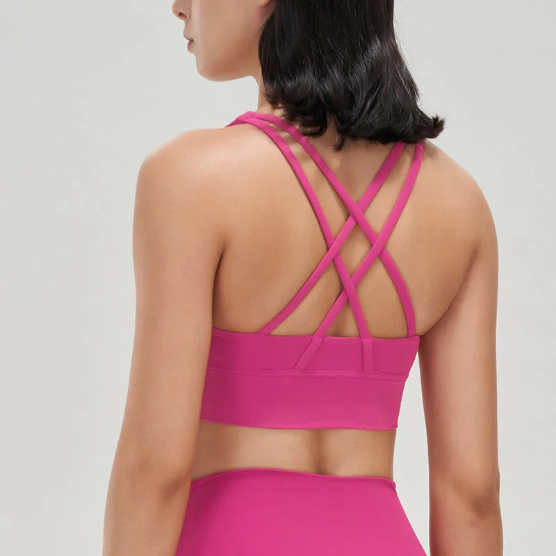 Women's Sports Bra – Padded Wireless High Support Yoga Gym Bra