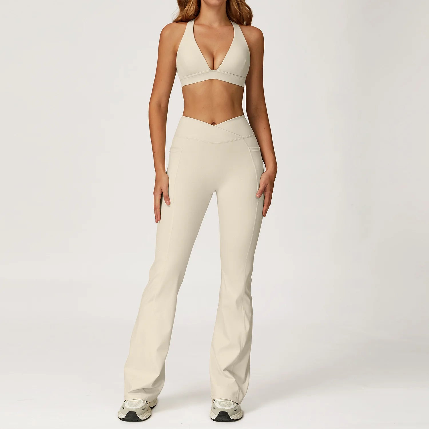 Women's Sports Bra & High Waist Gym Set | Shorts, Leggings or Flare