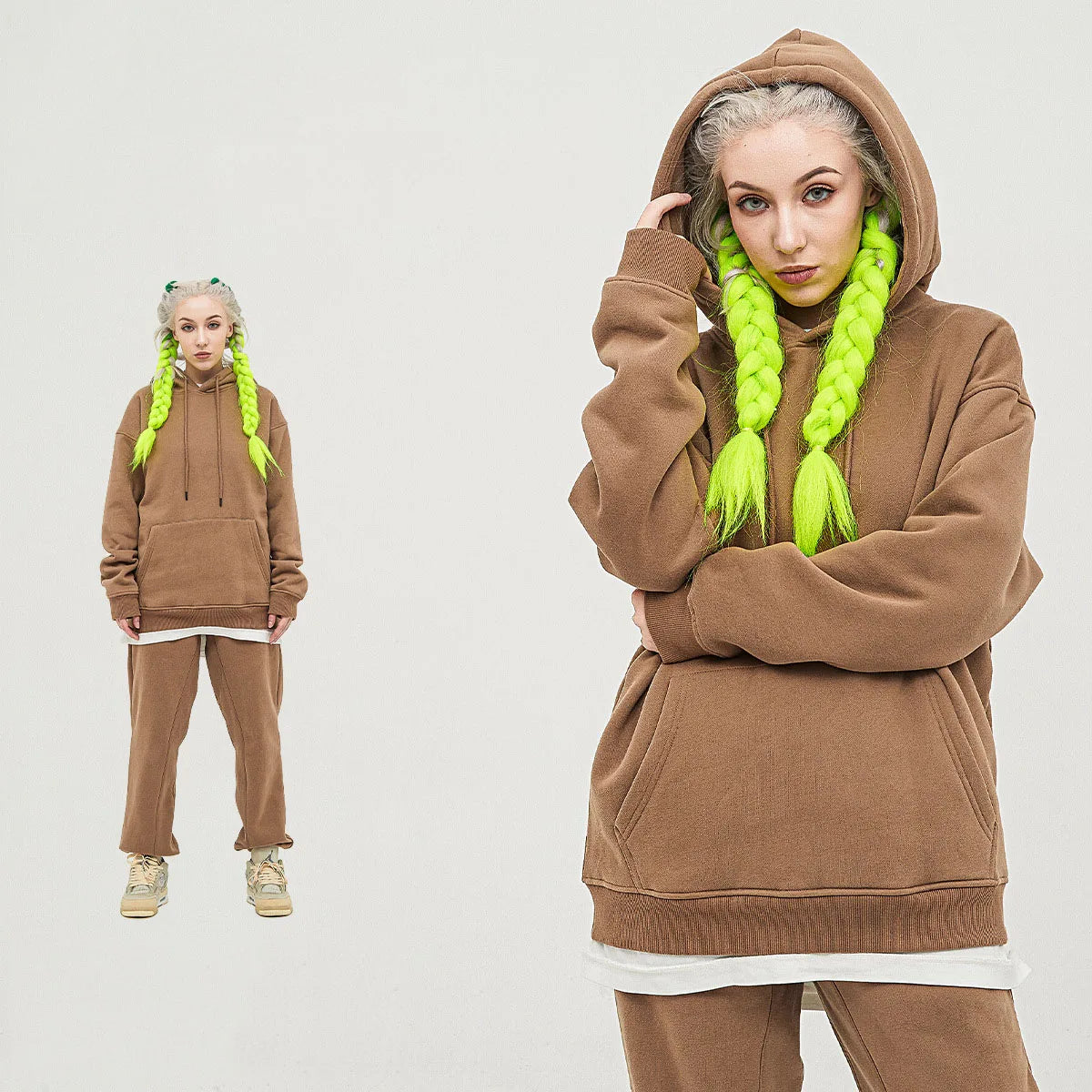 345 GSM Cotton-Blend Heavyweight Oversize Tracksuit Set - Hoodie & Sweatpants