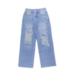 Women's High-Waist Ripped Straight-Leg Jeans