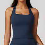 Women's Racerback Sports Bra | Square Neck Cropped Tank Top