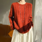 Women's Cashmere & Silk Knitted Sweater – Loose Crochet Pullover
