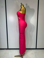 Women's Crystal Backless Bodycon Maxi Dress