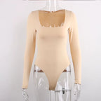 Women's Slim Fit Strapless Jumpsuit – Long Sleeve Skinny Fit Above Knee