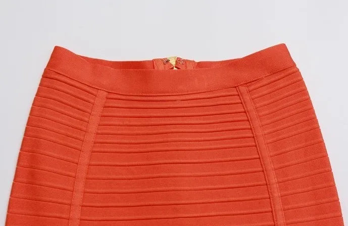 Women's High-Waist Stretch Midi Skirt